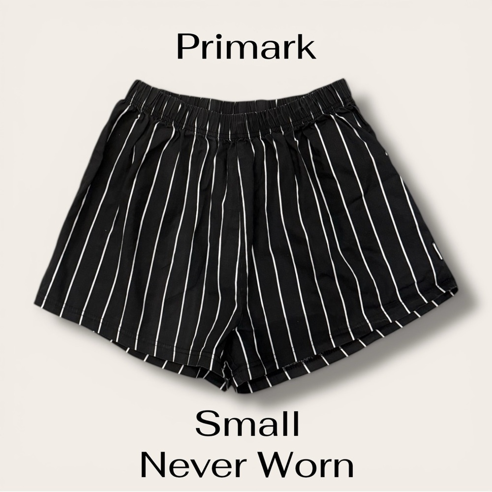 Primark Black and White Striped Athletic Shorts